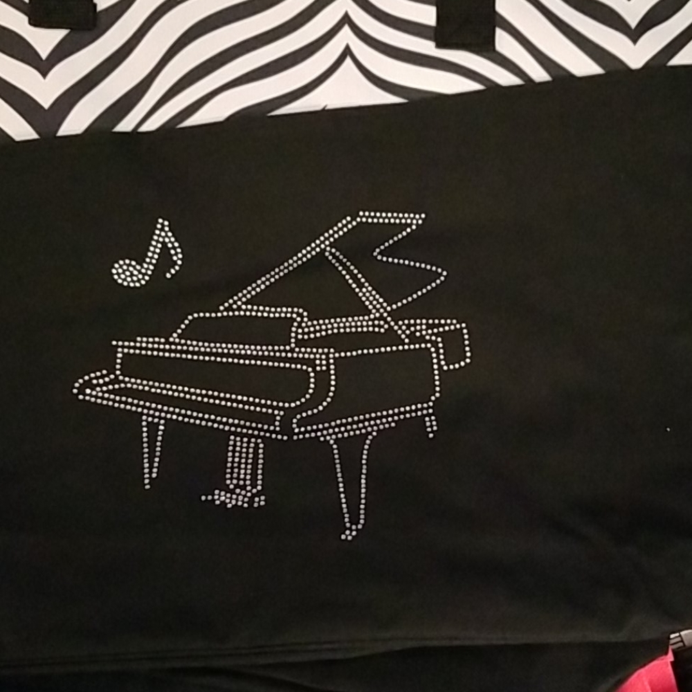 NWT grand piano shopping bag with rhinestones